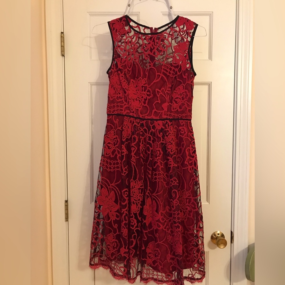 Adrianna Papell elegant dress.  The perfect dress for Valentine’s Day.